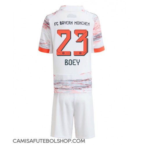 Camisa de time de futebol Bayern Munich Sacha Boey #23 Replicas 2º Equipamento Infantil 2025-26 Manga Curta (+ Calças curtas)